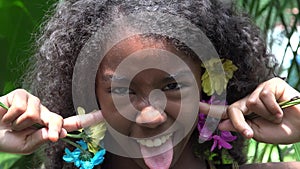 African Teen Girl Making Funny Faces