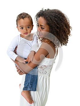 African toddler with mom