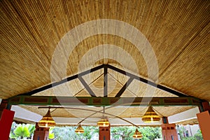 African traditional ethnic house vegetal ceiling photo