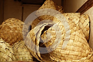 African traditional handcraft round baskets