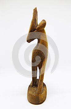 African tribal antelope carving out of wood without tusks