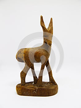 African tribal antelope carving out of wood without tusks