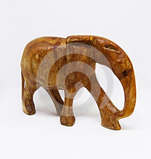 African tribal elephant carving out of wood without tusks photo