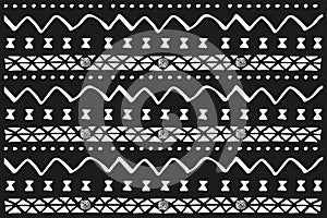 African tribal primitive traditional ethnic hand drawn motif vector pattern background.