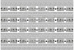 African tribal primitive traditional ethnic hand drawn motif vector pattern background.