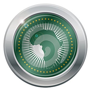 African Union Flag Silver Icon