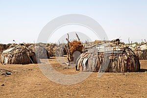 African village huts