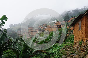 African village on the mountain of agou in Togo