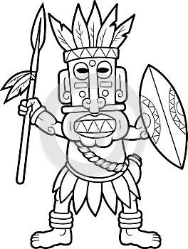 African warrior ready for battle