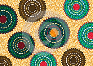 African Wax Print fabric, Ethnic handmade ornament for your design, Ethnic and tribal motifs geometric elements. Vector texture