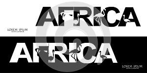 African Wildlife Background. Nature Background. African savanna landscape. safari card. vector.