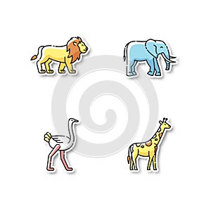 African wildlife printable patches