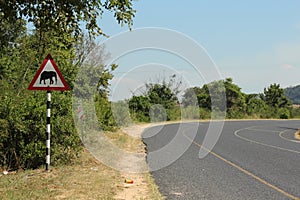 African Wildlife - Road sign - The Kruger National Park