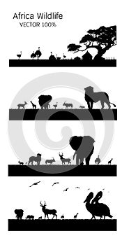 African Wildlife,Vector illustration African landscape