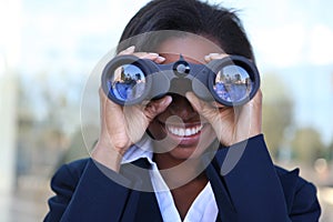 African Woman with Binoculars