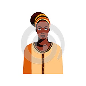African woman face flat portrait vector