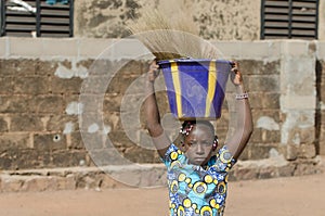 African Woman Helping her Family as a Child Labour Concept