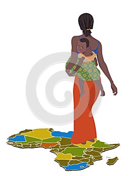 African woman with her child