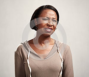 African woman incomprehension photo