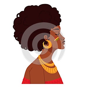 African woman with jeri curls photo