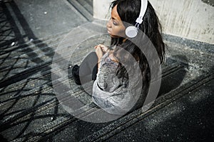 African Woman Listening Music Media Entertainment Relaxation Con