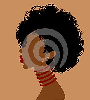African woman in profile