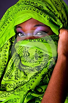 African woman with scarf