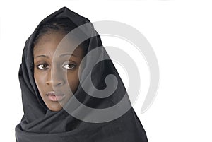 African woman wearing the traditional muslim veil