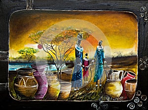 African women oil painting