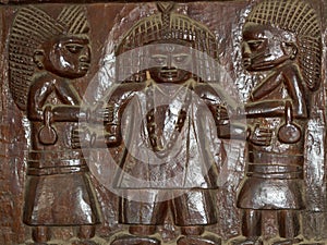 African Wood Relief Carving Yoruba