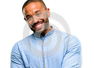 African young man isolated over white background