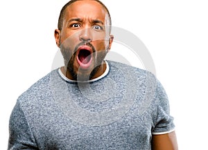 African young man isolated over white background