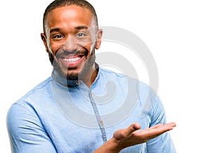African young man isolated over white background