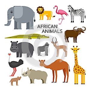 African or zoo animals. Cute cartoon characters photo
