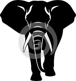 Africanelephant Black Silhouette Generative Ai
