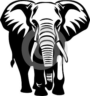 Africanelephant Black Silhouette Generative Ai