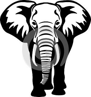 Africanelephant Black Silhouette Generative Ai