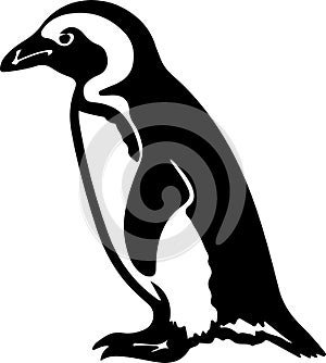 Africanpenguin Black Silhouette Generative Ai