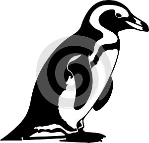 Africanpenguin Black Silhouette Generative Ai