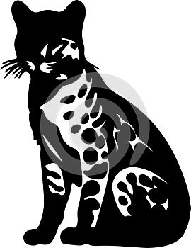 Africanwildcat Black Silhouette Generative Ai