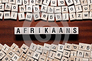 Afrikaans word concept on cubes photo