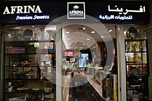 Afrina Iranian Sweets store at Etihad Mall in Dubai, UAE
