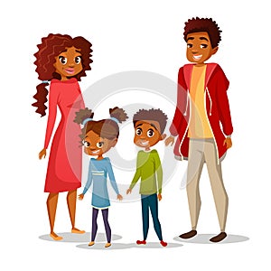 Afro American family vector illustration photo