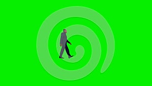 Afro american businessman walking, Green Screen