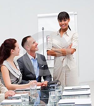 Afro-American businesswoman in a meeting