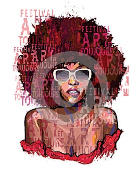 Afro american girl with sunglasses