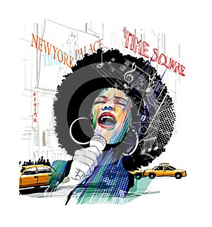 Afro american jazz singer in New York