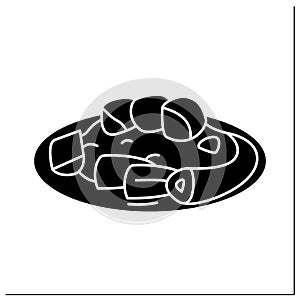 Afro-Caribbean food glyph icon photo