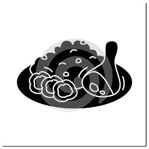 Afro-Caribbean food glyph icon photo