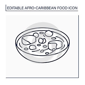 Afro-Caribbean food line icon